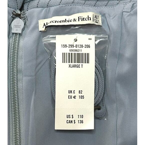 NEW $110 ABERCROMBIE Strapless Sheath Midi Dress Brunch Minimalist Blue XL Tall - Picture 10 of 13
